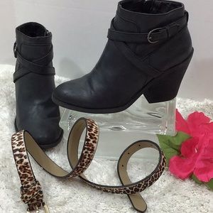 Lucky Brand black leather booties
